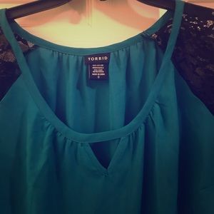 Torrid tops sizes 0 + 3 lace & teal